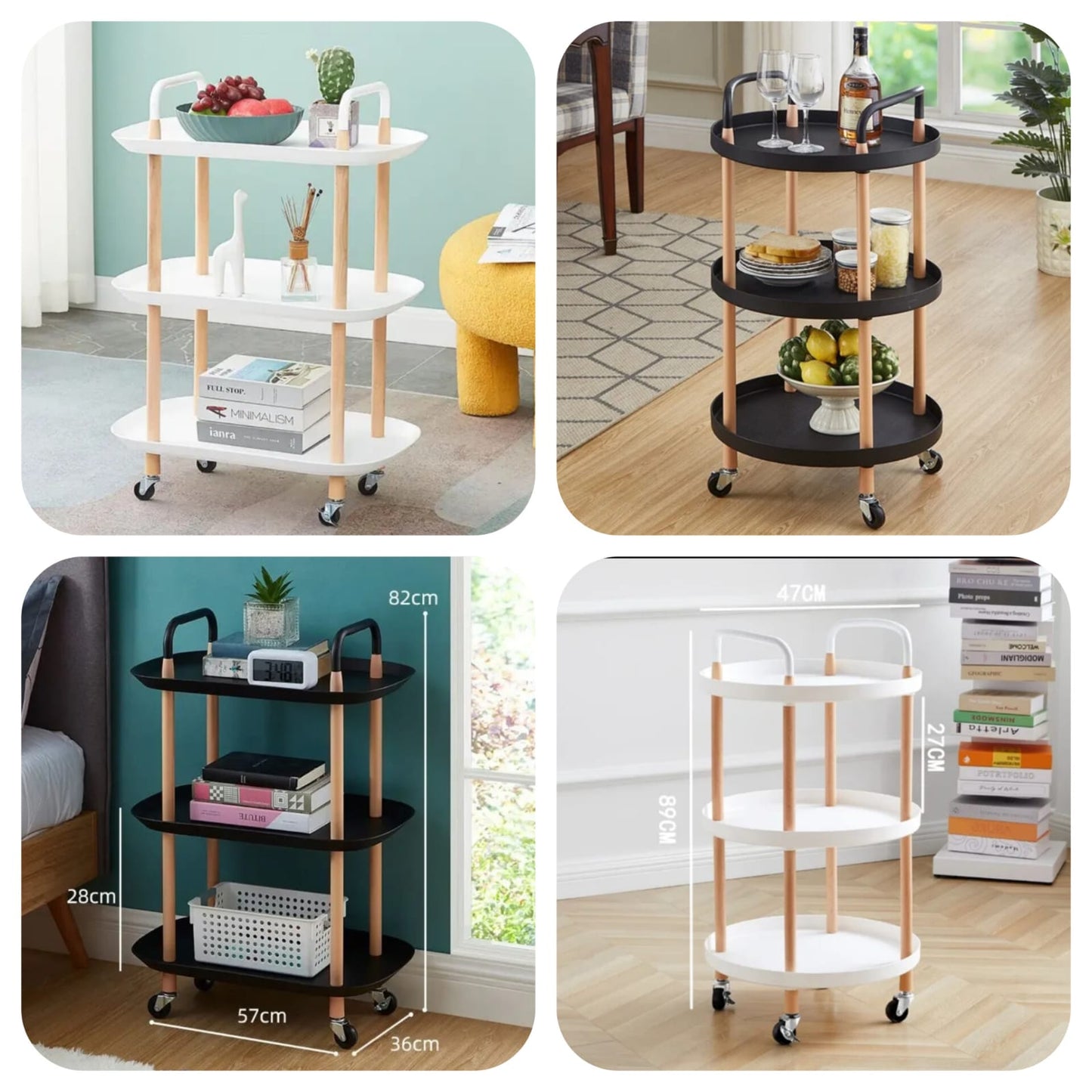 Creative 3 Layer Storage Cart, Multifunctional Rack For Kitchen, Food Serving Trolley