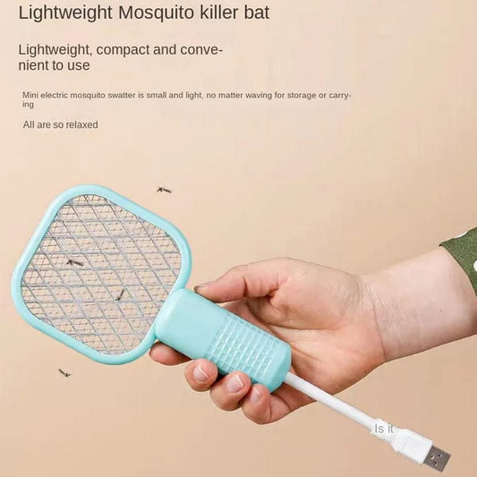 Mini USB Electric Mosquito Racket, Rechargeable Summer Fly Swatters Trap, Mosquito Swatter UV Light Sharp Sparking  Racket