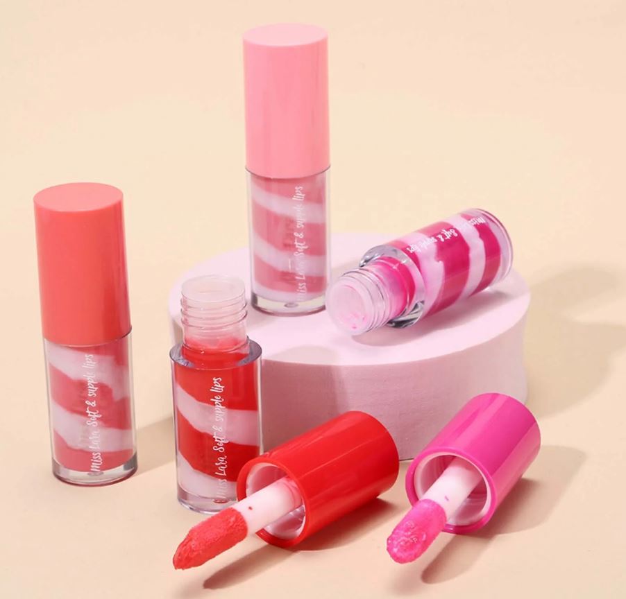 2Pcs Miss Lara Lip Gloss and Lip Balm Set, Mini Liquid Lipstick, Long-lasting Lipstick Set