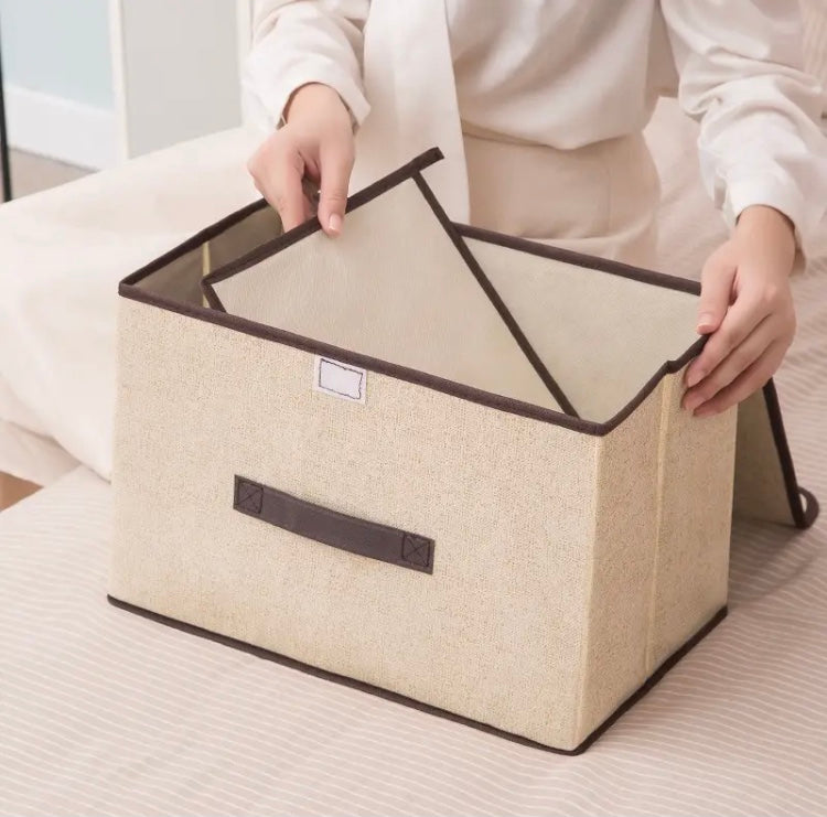 New Waterproof Cotton Linen Clothes Storage Box, Drawer Storage Box, Foldable Drawer Clothes Organizer