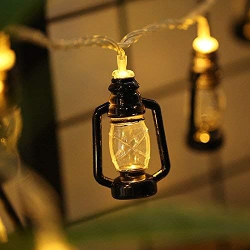 Set Of 10 Lantern String Light, Led Decor Kerosene Oil Lamp Fairy Light, Battery Powered Lantern Fairy Garland Light, Barn Lanterns Battery Powered