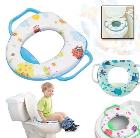 Baby Toilet Seat Cushion, Portable Toilet Training Seat For Children, Non-Slip Baby Kids Seat Potty Chair with Handle, Kids Toilet Soft Cushion with Splash Protector