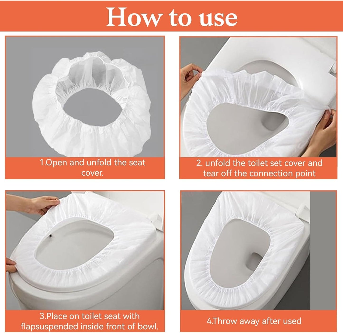 Set Of 10 Disposable Toilet Seat Cover, Non-woven Fabric Toilet Mat Seat Cover, Travel Camping Bathroom Accessories, Bathroom Toilet Paper Pack, Individually Wrapped Toilet Seat Cushion, Premium Elastic Strap Toilet Seat Cover