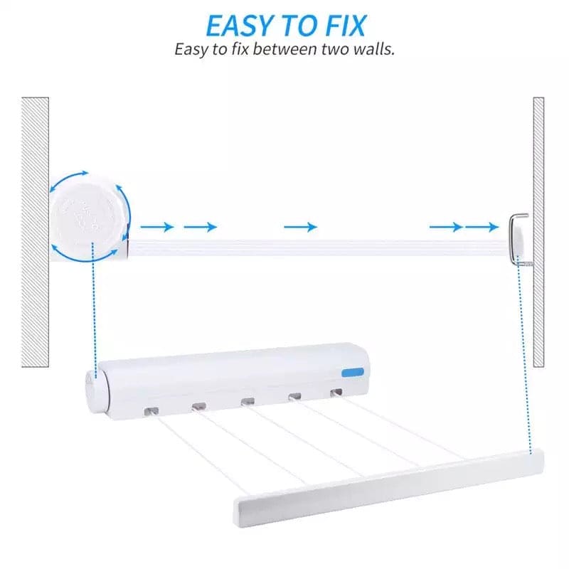 Heavy Duty Retractable Hang Drying Rack, Automatic Telescopic Clothesline, Wall Mounted Clothes Line, Flexible Clothesline, Bathroom Clothes Dryer, Balcony Drying Rack Household Clothesline, Retractable Clothes Drying Rack, Drawing Rope