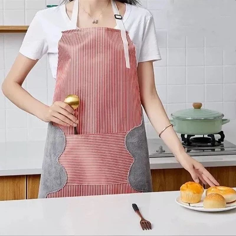 Multifunction Wipeble Kitchen Apron, House Hold Water Proof And Oil-Proof Apron, Enlarged Pocket Waterproof Oil-Proof Coffee Pinafore