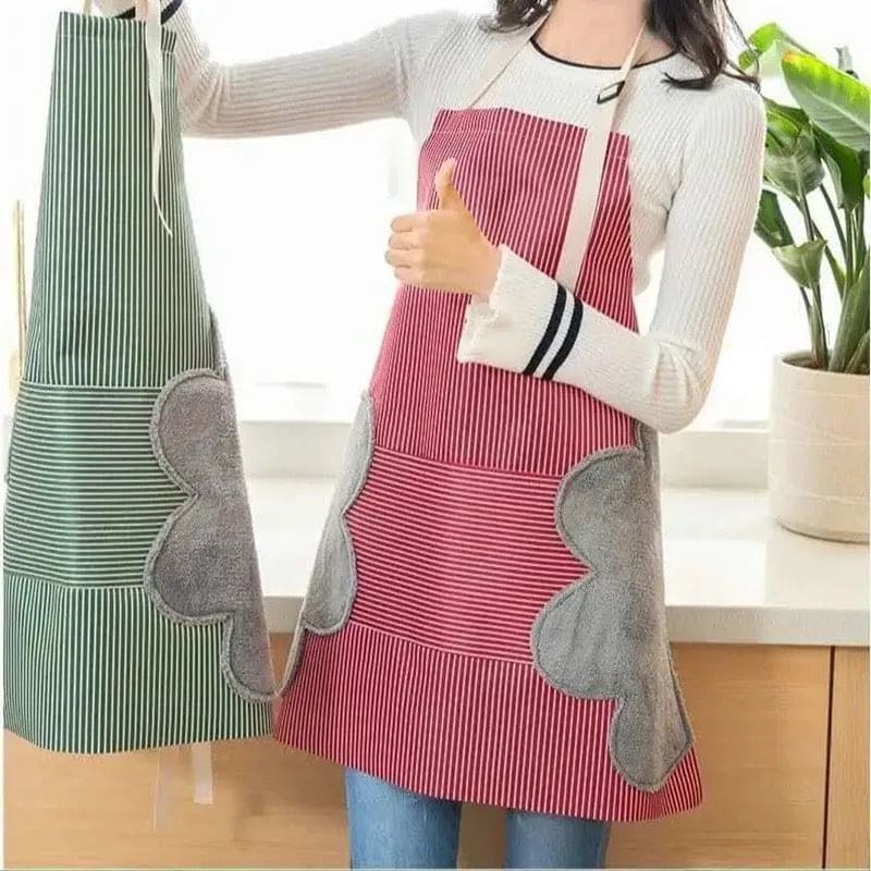 Multifunction Wipeble Kitchen Apron, House Hold Water Proof And Oil-Proof Apron, Enlarged Pocket Waterproof Oil-Proof Coffee Pinafore