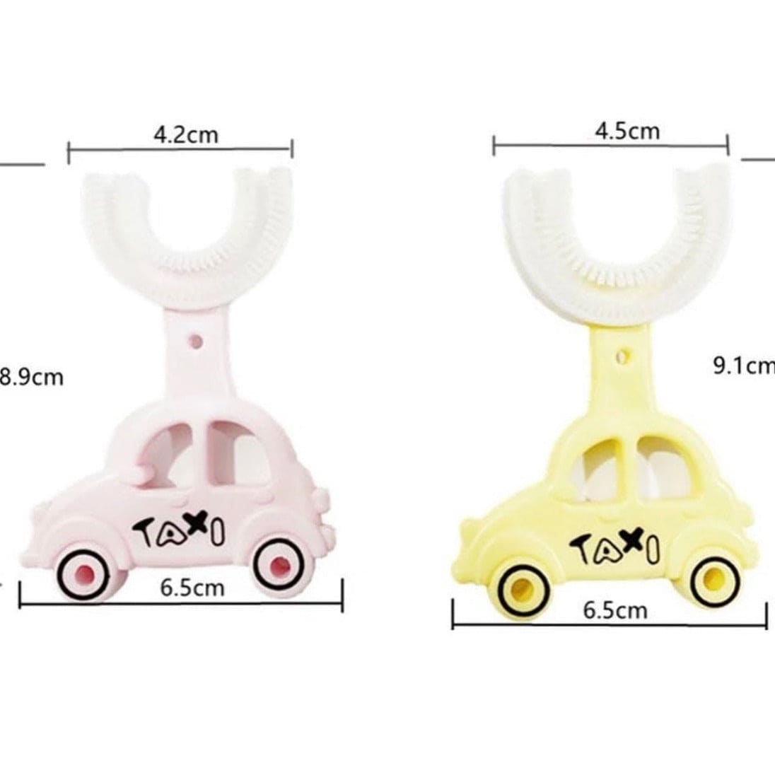 Lovely Taxi Shaped Children Whiting U-Type Toothbrush, 360˚  Degree Cleaning Labor-Saving Toothbrush