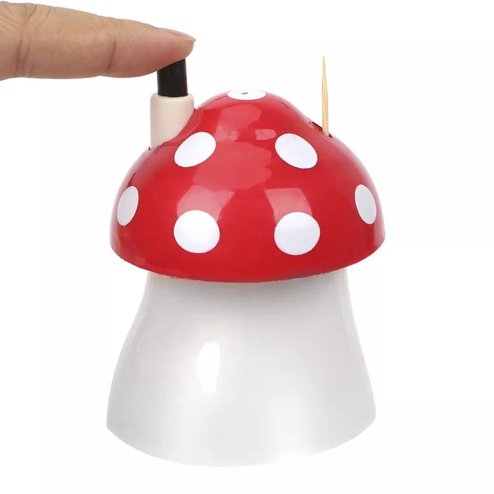 Creative Press Type Mushroom Toothpick Box, Pocket Small Toothpick Box, Mushroom Shape Toothpick Storage Container, Automatic Toothpick Holder Dispenser