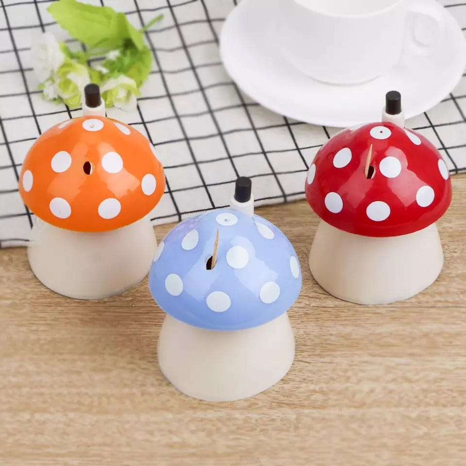 Creative Press Type Mushroom Toothpick Box, Pocket Small Toothpick Box, Mushroom Shape Toothpick Storage Container, Automatic Toothpick Holder Dispenser