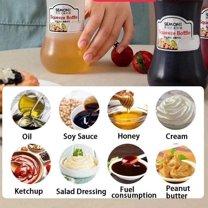 Squeeze Sauce Bottle, 350ml Five Hole Sauce Bottle, Leak Proof Refillable Condiment Container For Salad Ketchup Honey Jam, Multipurpose Kitchen Sauce Storage Container